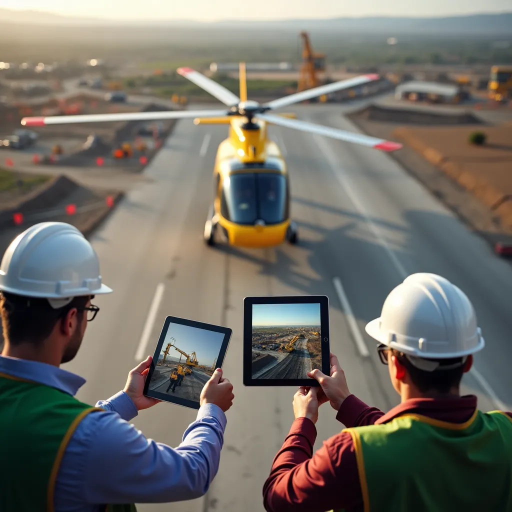 Helikopter mit stabilisierten Kameras für Luftaufnahmen
